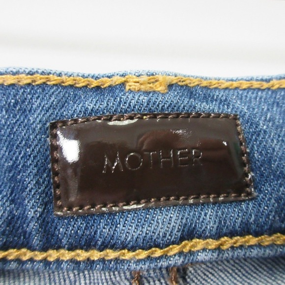 Mother The Tripper Weekender Fray Jeans Women 25 Light Wash Straight Button 524 - Picture 7 of 16